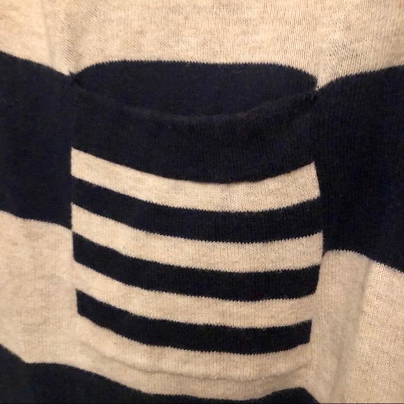 Olive & Oak Navy Blue Tan Striped Cardigan - Picture 5 of 7